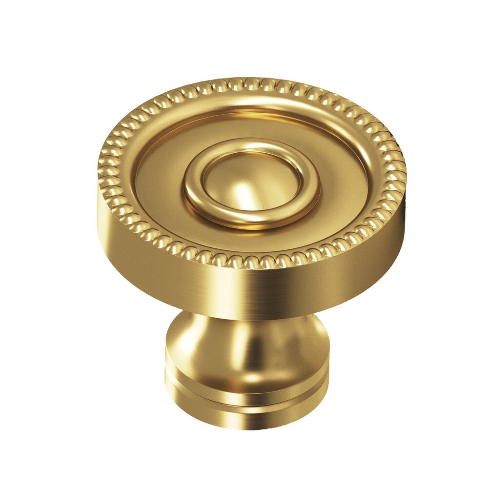 Colonial Bronze 1 1/4" Knob In Unlacquered Satin Brass