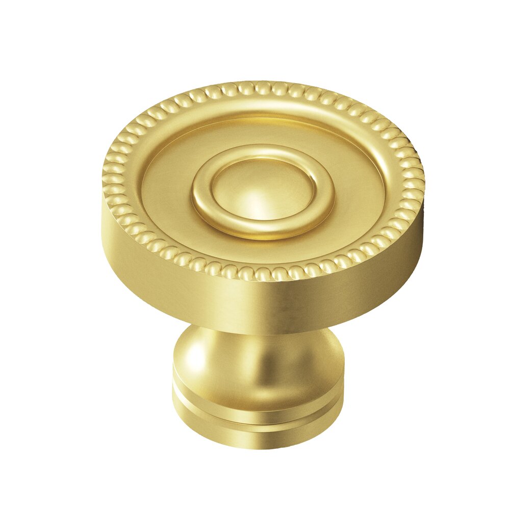 Colonial Bronze 1 1/4" Diameter Knob in Matte Satin Brass