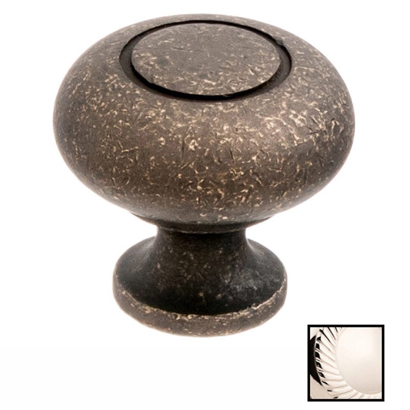 Colonial Bronze 1 1/4" Knob In Polished Nickel