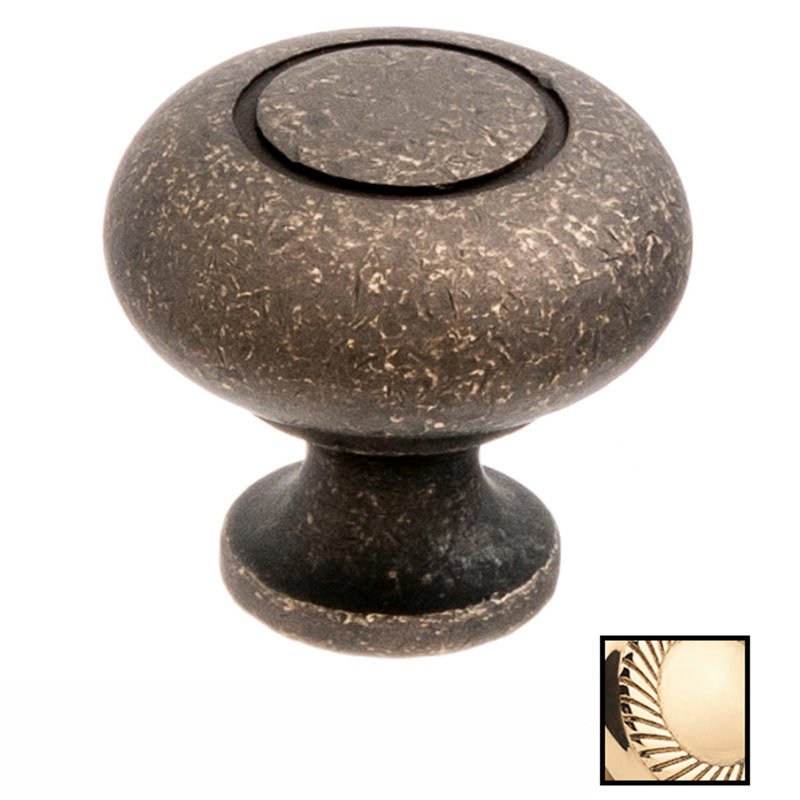 Colonial Bronze 1 1/4" Knob In Polished Brass Unlacquered