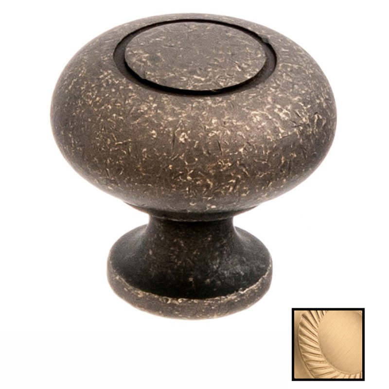 Colonial Bronze 1 1/4" Knob In Matte Satin Brass