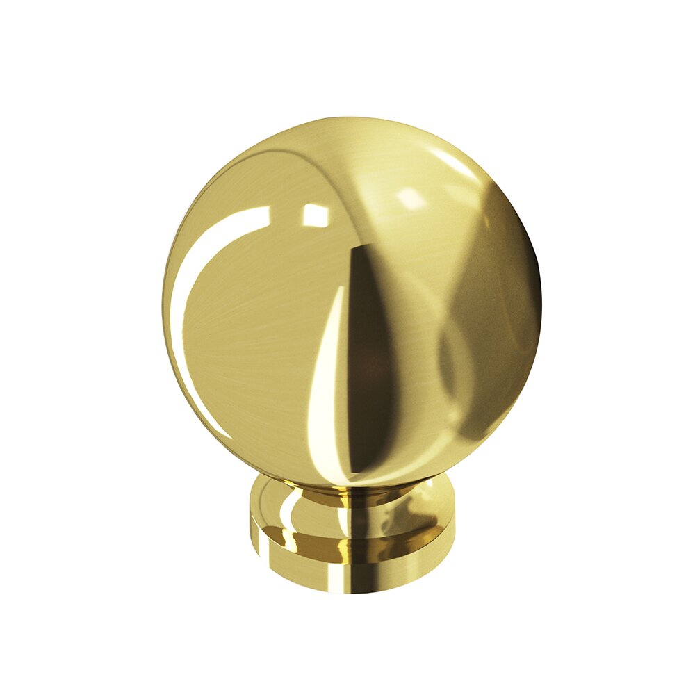 Colonial Bronze 1 1/4" Knob In Polished Brass Unlacquered