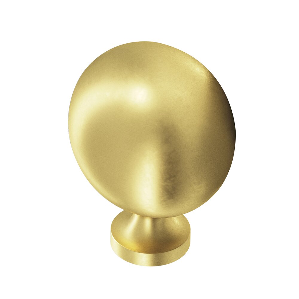 Colonial Bronze Oval 1 X 1 1/4" Knob In Matte Satin Brass