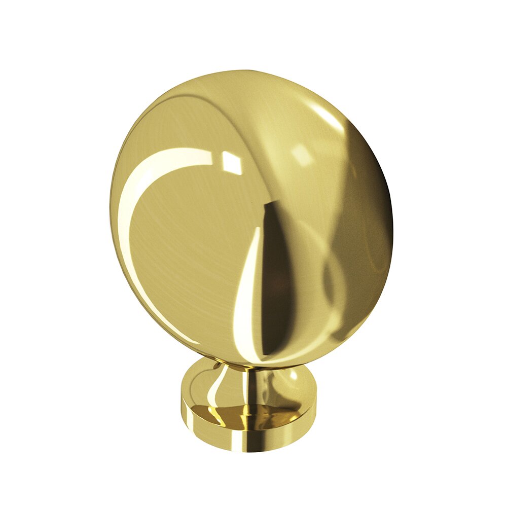 Colonial Bronze 1 1/2" Long Oval Knob In Polished Brass Unlacquered