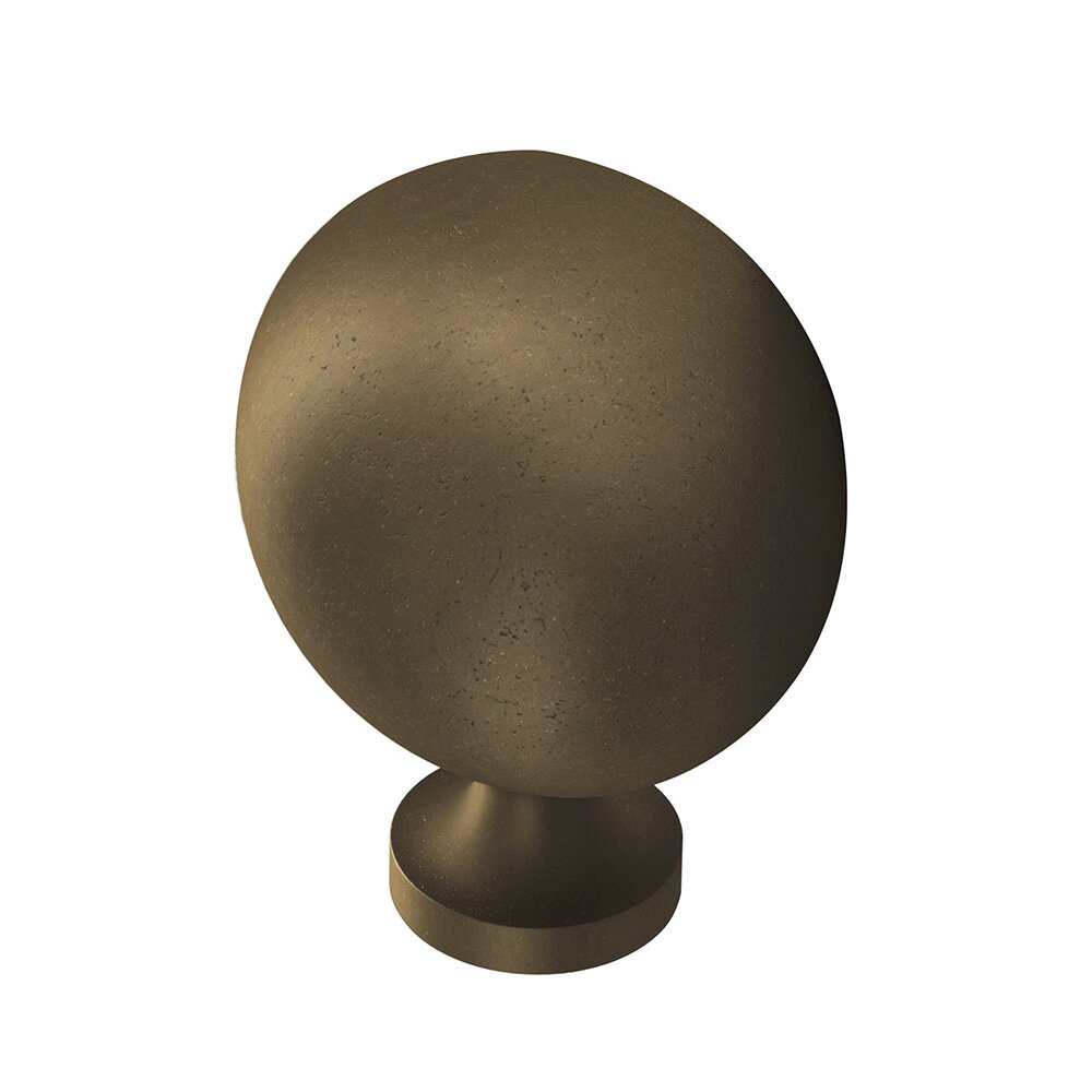 Colonial Bronze 1 1/2" Long Oval Knob in Distressed Oil Rubbed Bronze
