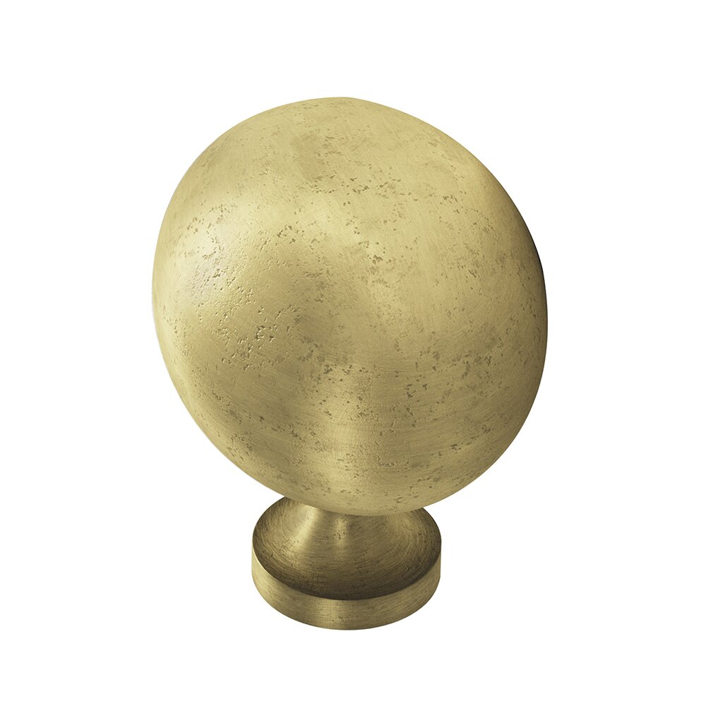 Colonial Bronze 1 1/2" Long Oval Knob In Distressed Antique Brass
