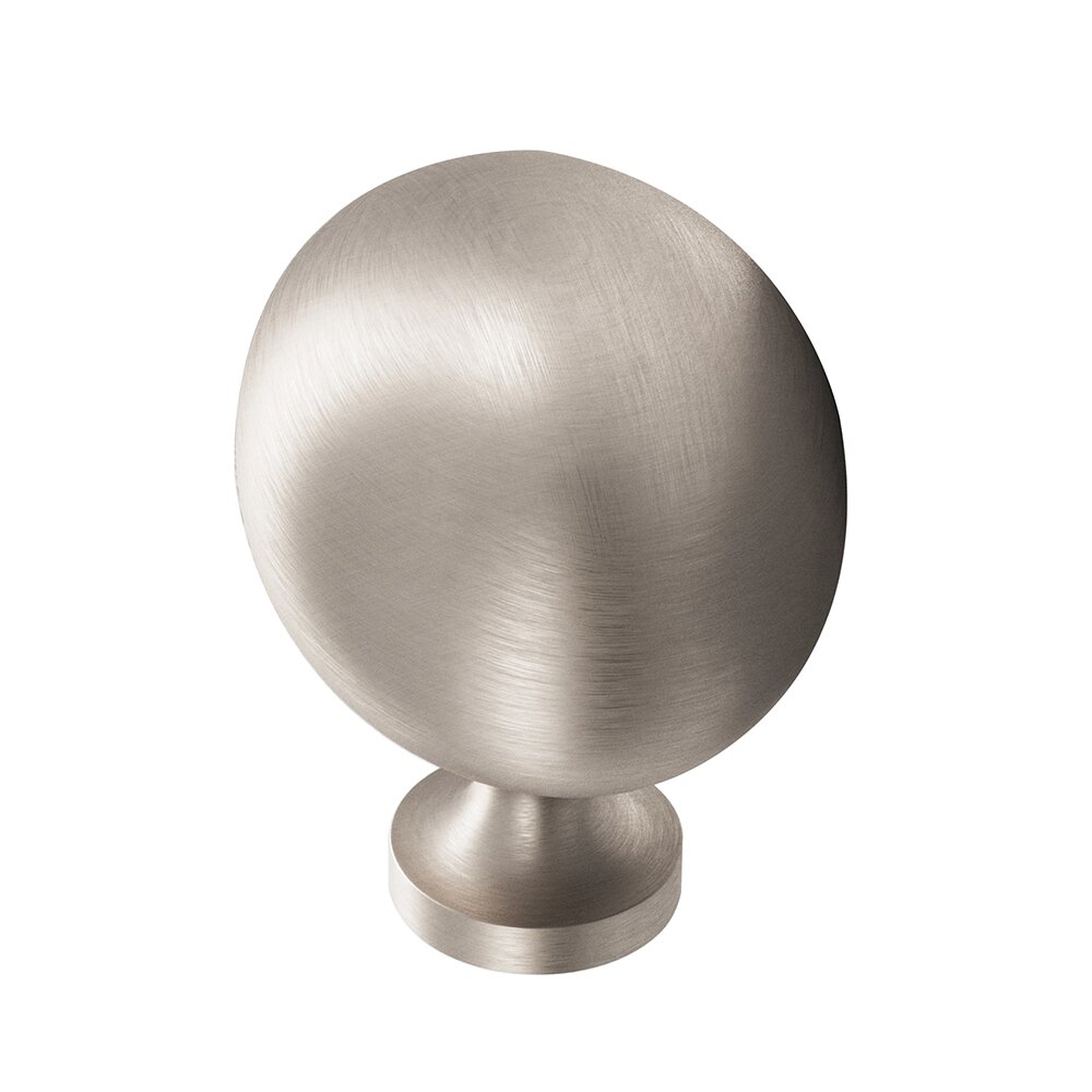 Colonial Bronze 1 1/2" Long Oval Knob in Matte Satin Nickel