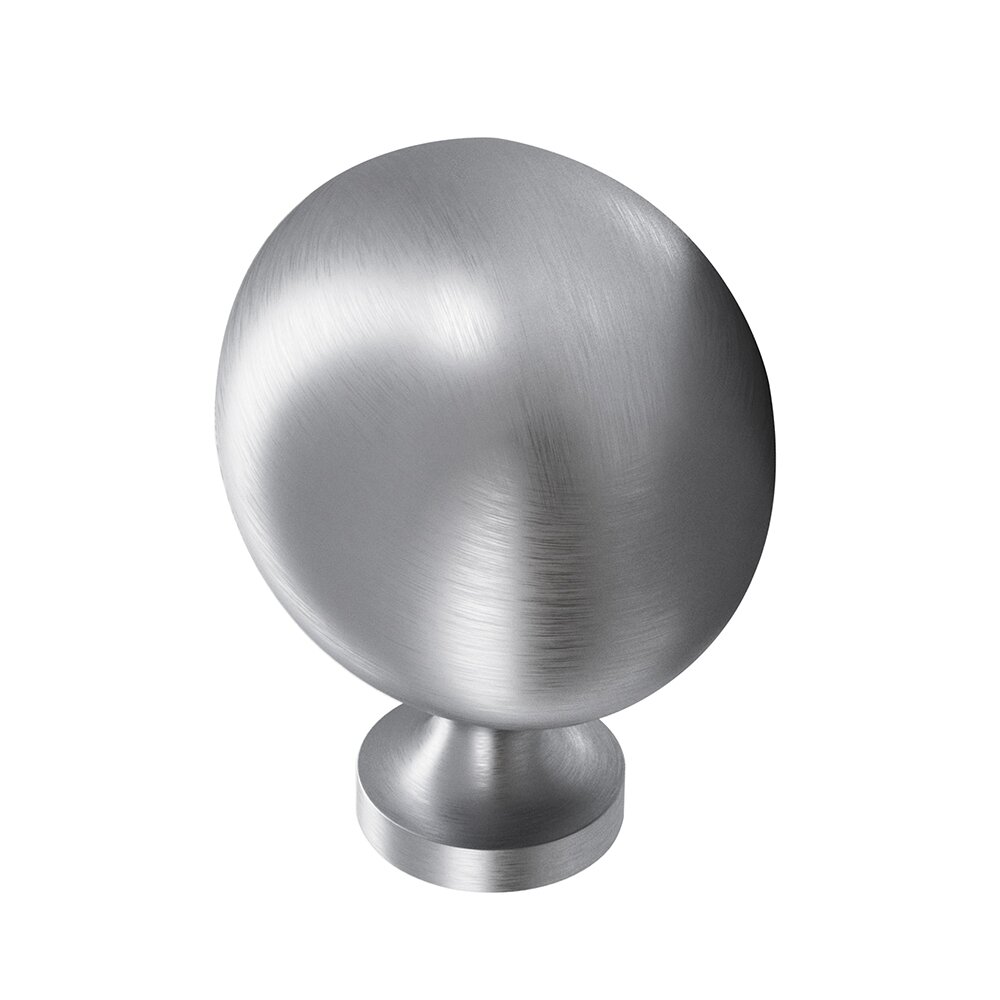 Colonial Bronze 1 1/2" Long Oval Knob In Matte Satin Chrome