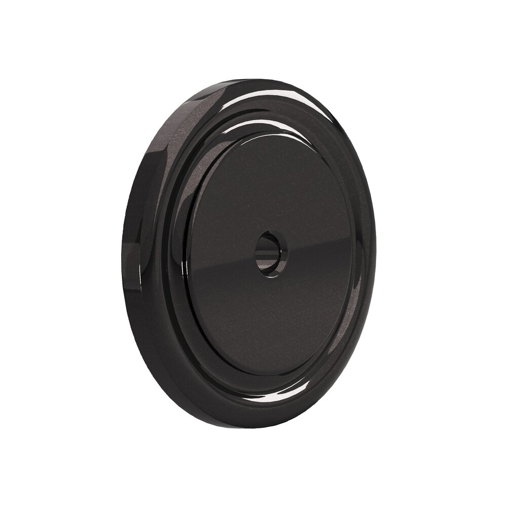 Colonial Bronze 1 1/2" Round Backplate in Satin Black