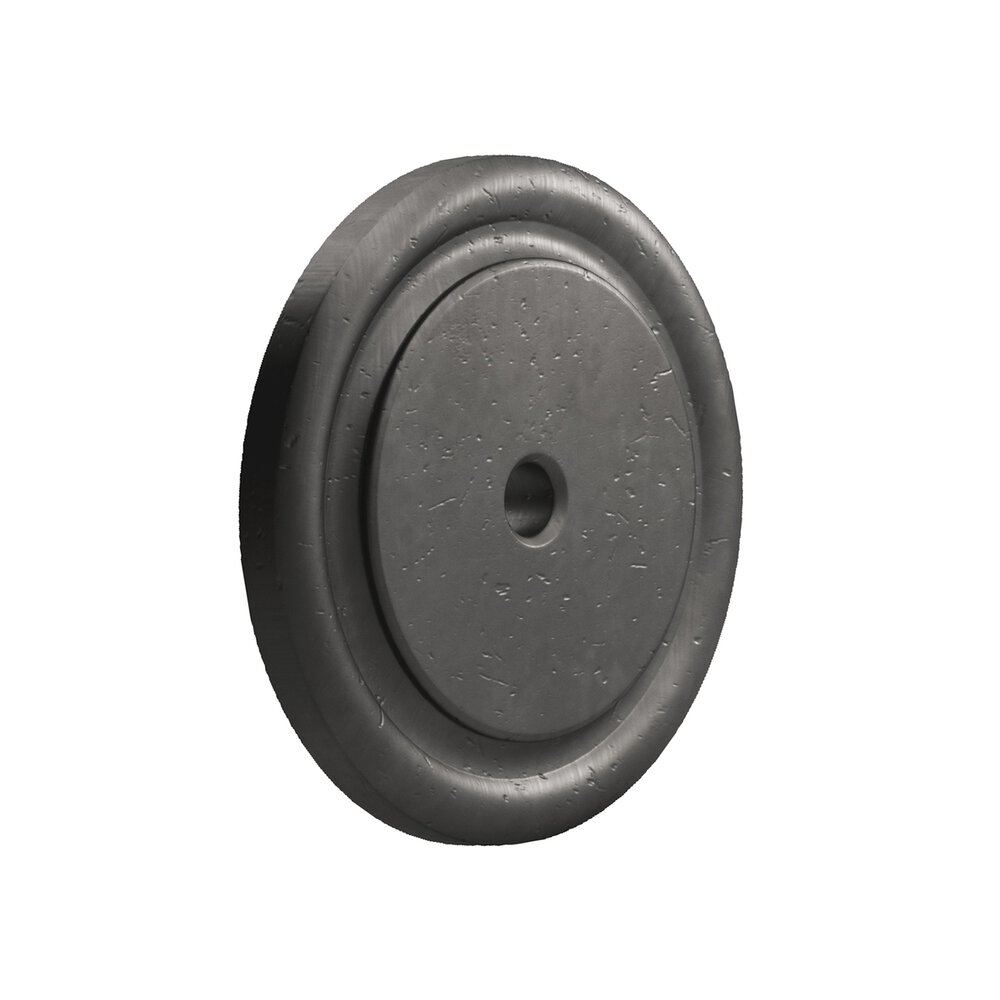 Colonial Bronze 1 1/2" Round Backplate in Distressed Black