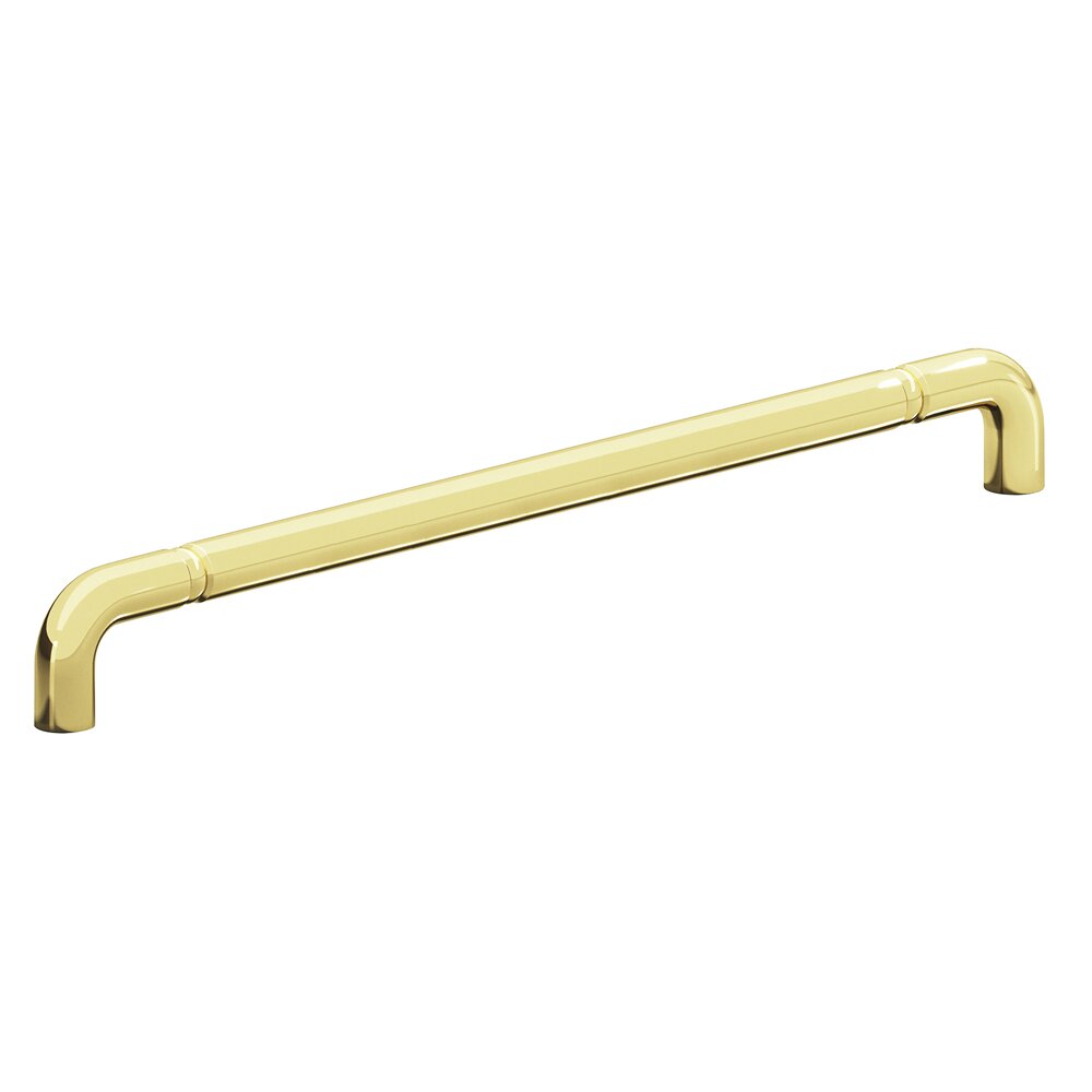 Colonial Bronze 24" Centers Beaded Thru Bolt Pull in Polished Brass