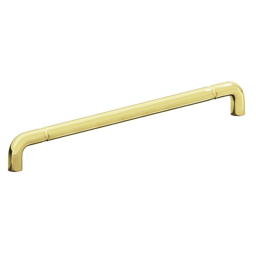 Colonial Bronze 24" Centers Beaded Thru Bolt Pull in Unlacquered Polished Brass