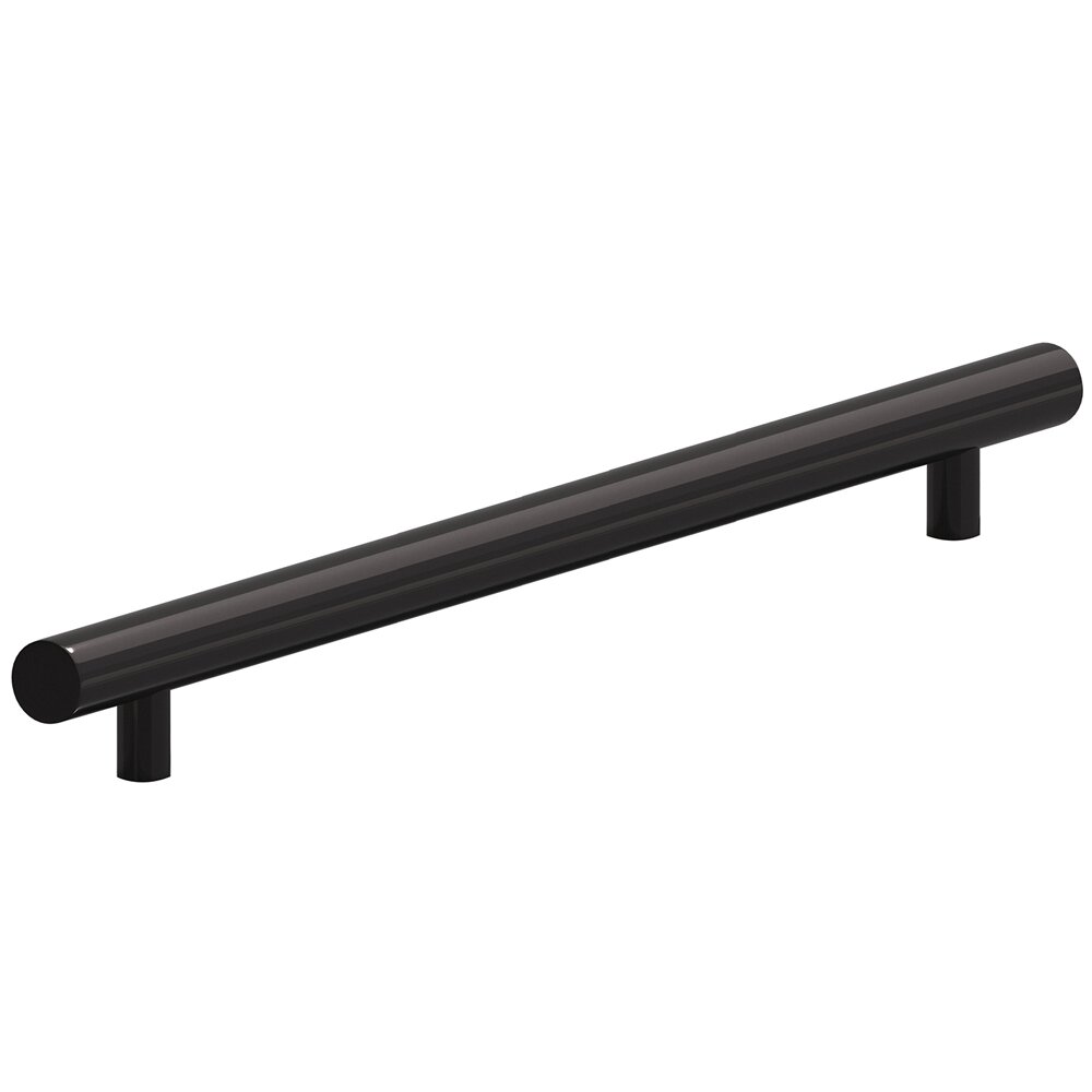 Colonial Bronze 10" Centers Appliance Pull with Bullnose Ends in Satin Black