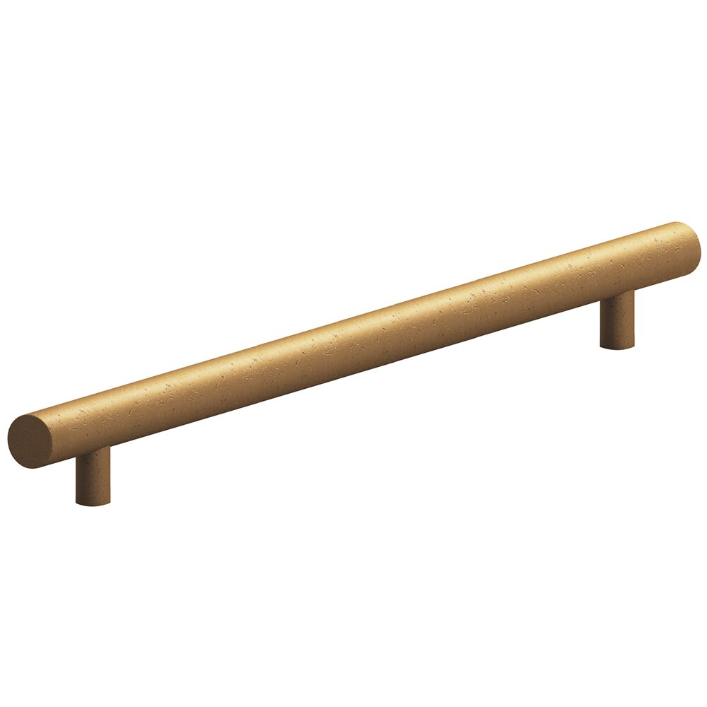 Colonial Bronze 10" Centers Appliance Pull with Bullnose Ends in Distressed Statuary Bronze