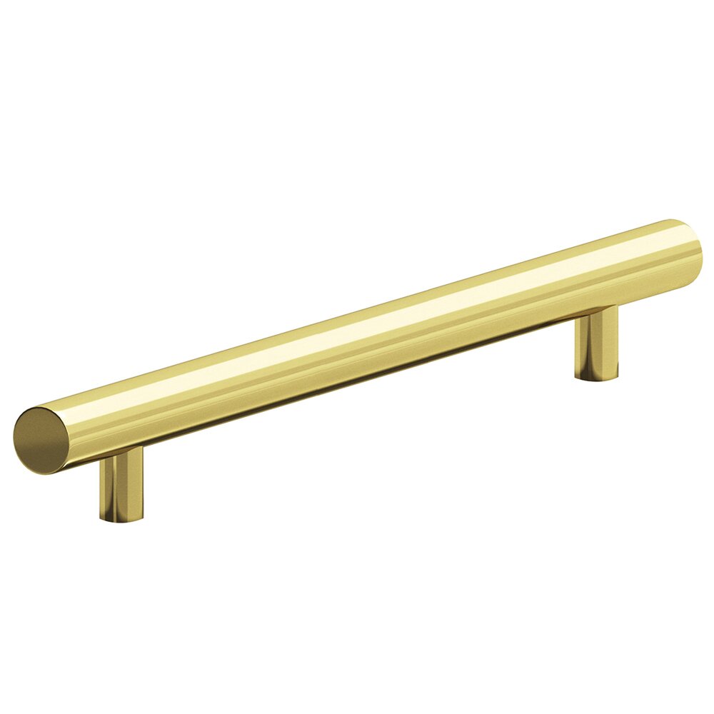 Colonial Bronze 8" Centers Thru Bolt Pull in Unlacquered Polished Brass