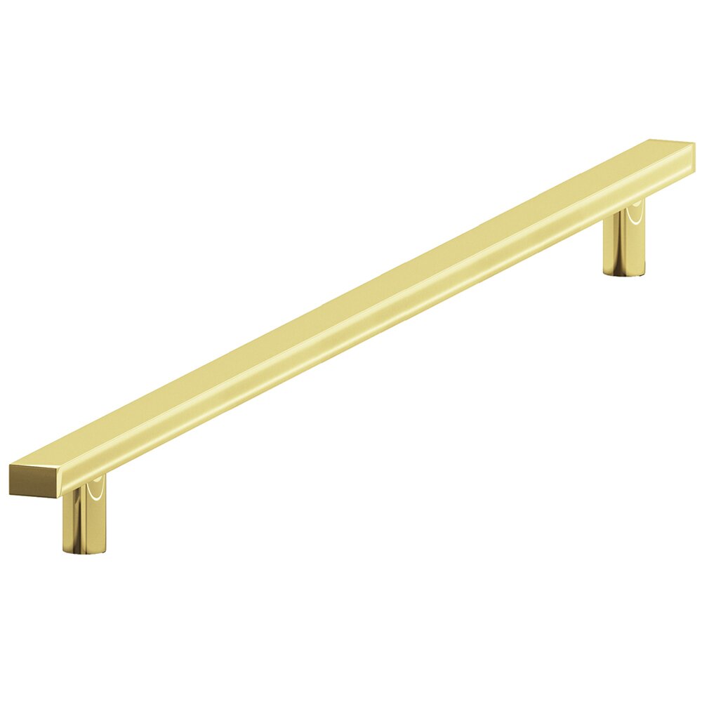 Colonial Bronze 10" Centers Rectangular Thru Bolt Pull in Polished brass
