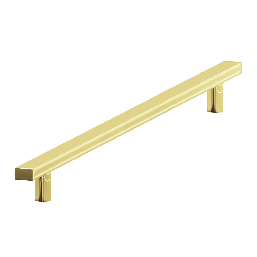 Colonial Bronze 8" Centers Rectangular Thru Bolt Pull in Polished Brass