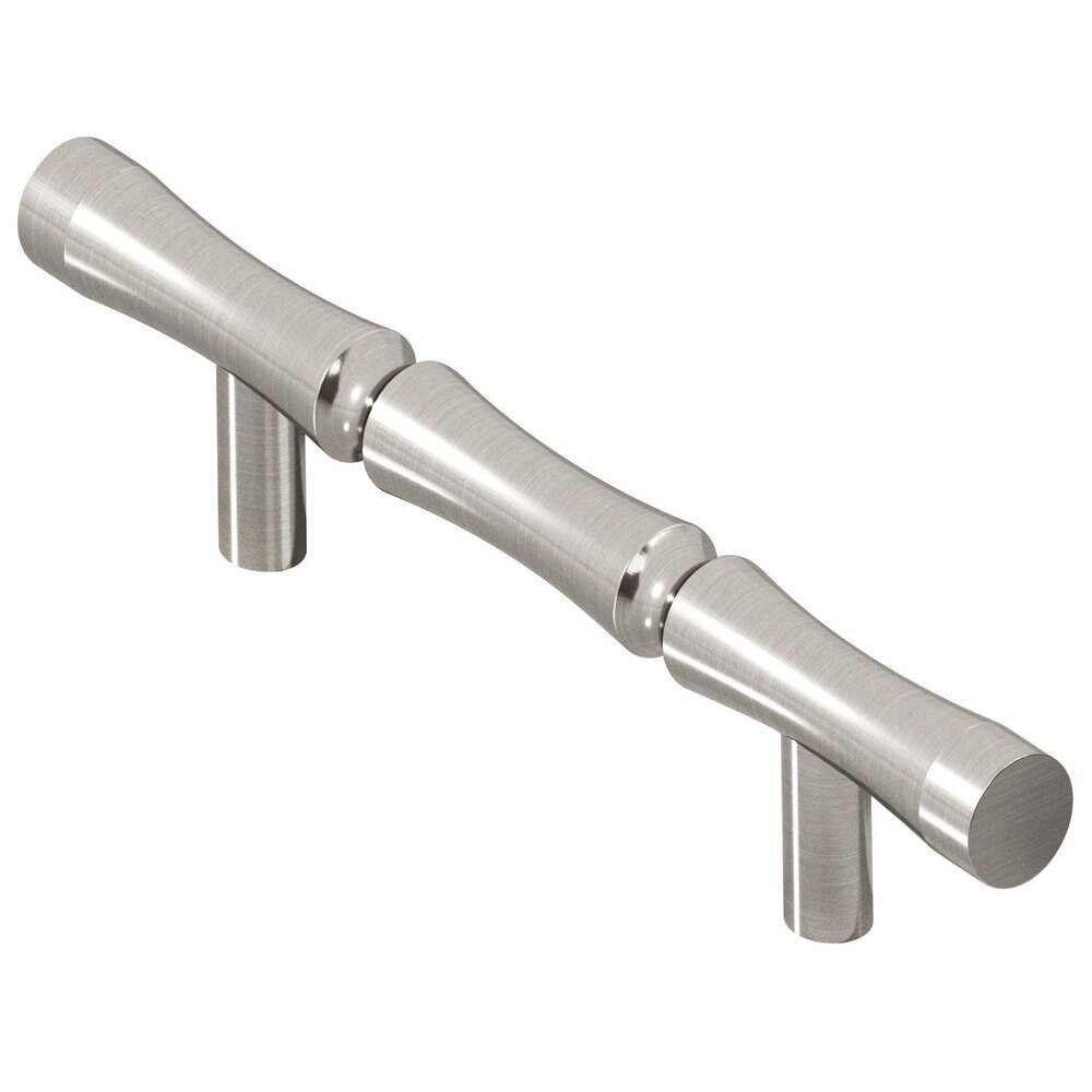 Colonial Bronze 3" Centers Bamboo Pull in Satin Nickel