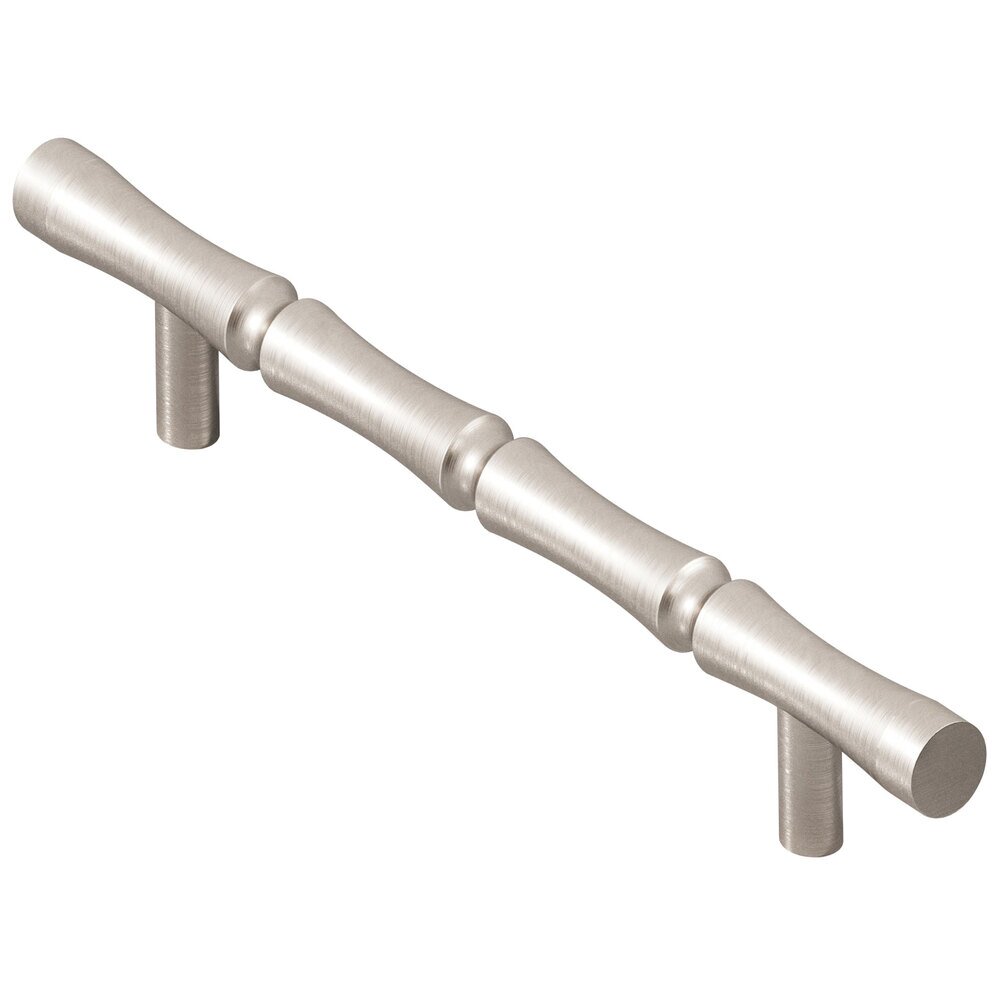 Colonial Bronze 4 1/2" Centers Bamboo Pull in Matte Satin Nickel