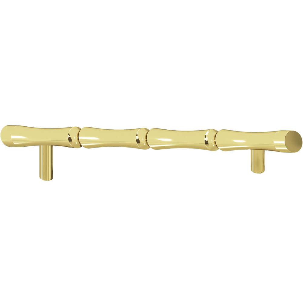 Colonial Bronze 9 1/2" Centers Bamboo Thru Bolt Pull in Polished Brass