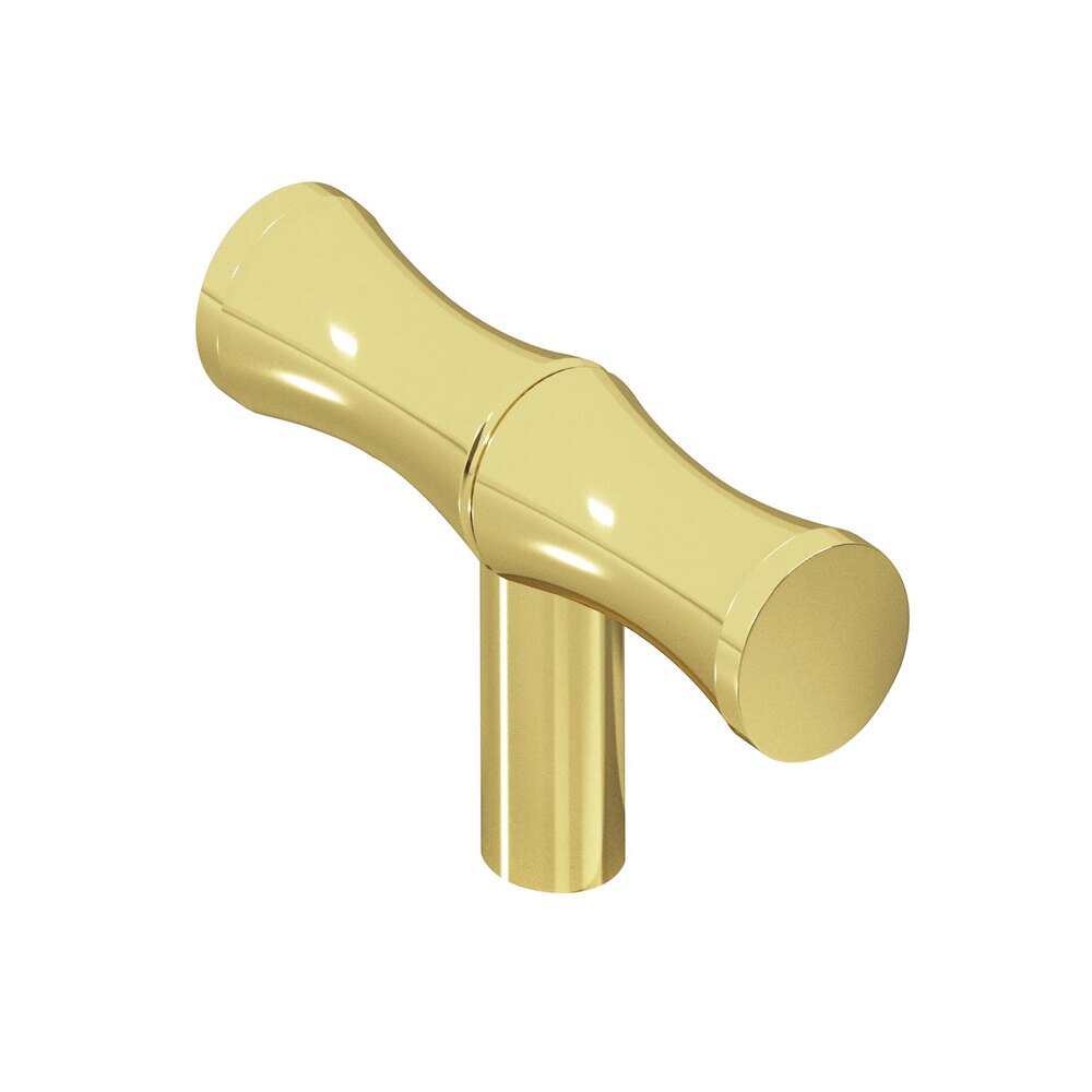 Colonial Bronze 1 1/2" Bamboo Knob In Polished Brass