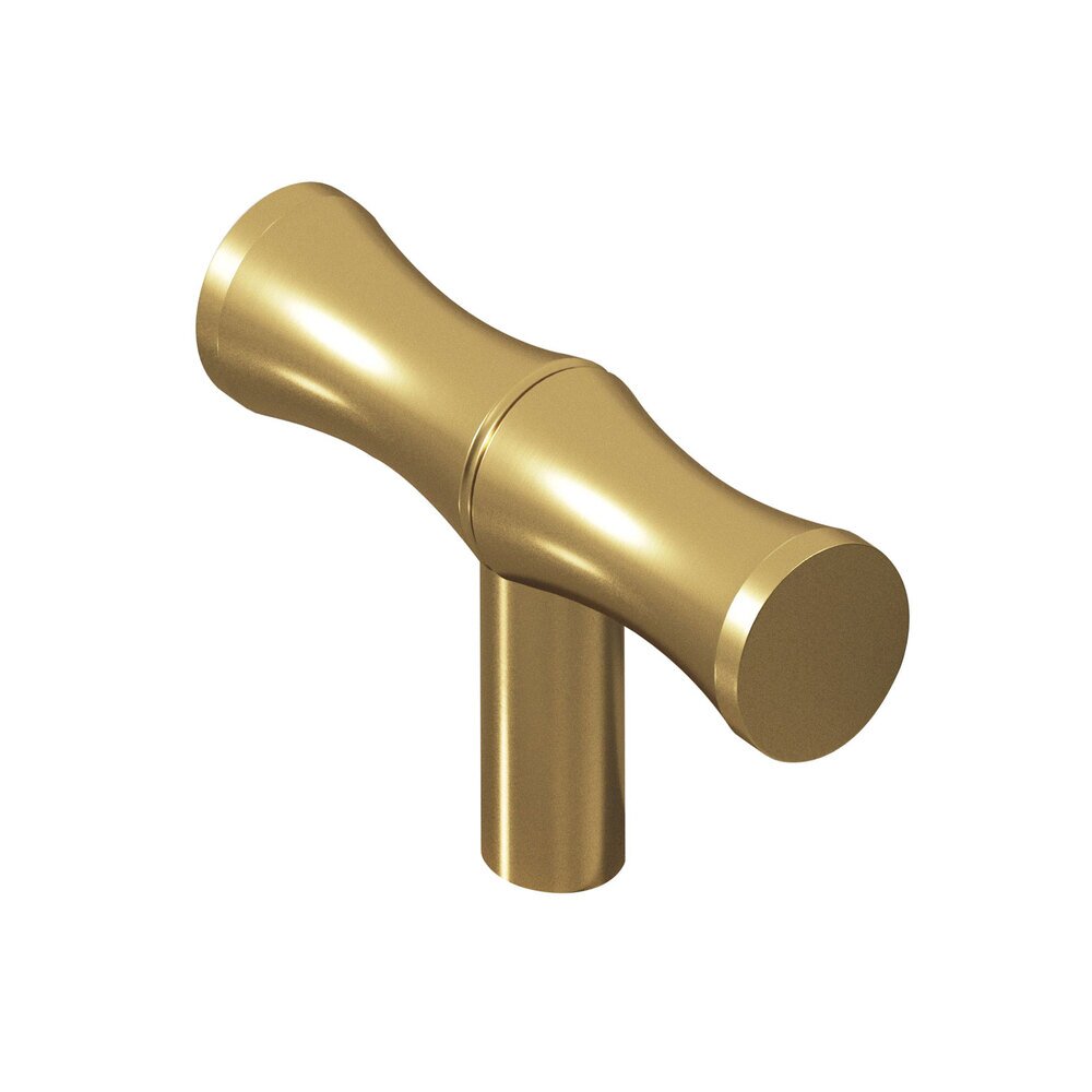 Colonial Bronze 1 1/2" Bamboo Knob in Satin Brass
