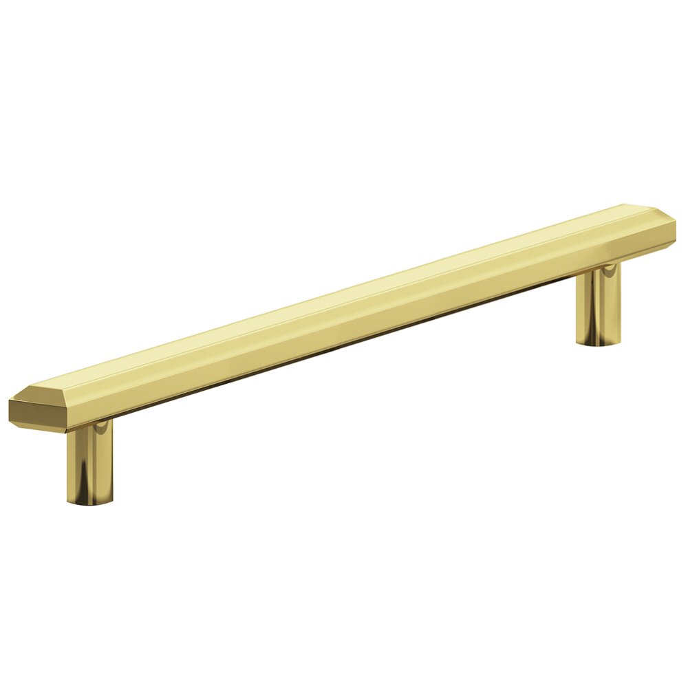 Colonial Bronze 10" Centers Beveled Pull in Polished brass
