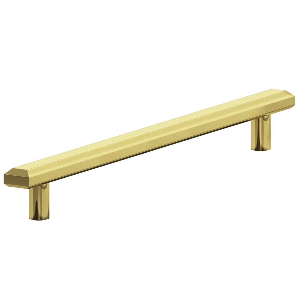 Colonial Bronze 10" Centers Beveled Pull in Polished Brass Unlacquered