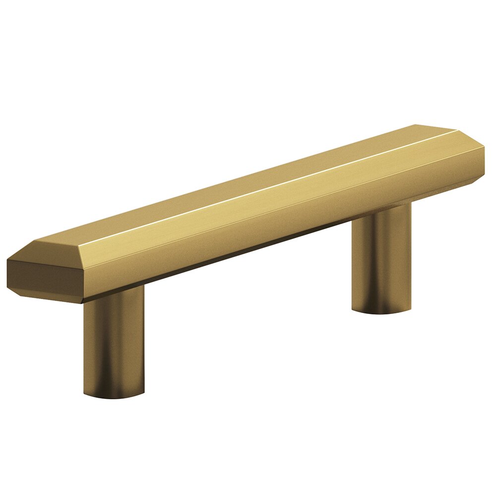 Colonial Bronze 4" Centers Beveled Pull in Satin Brass
