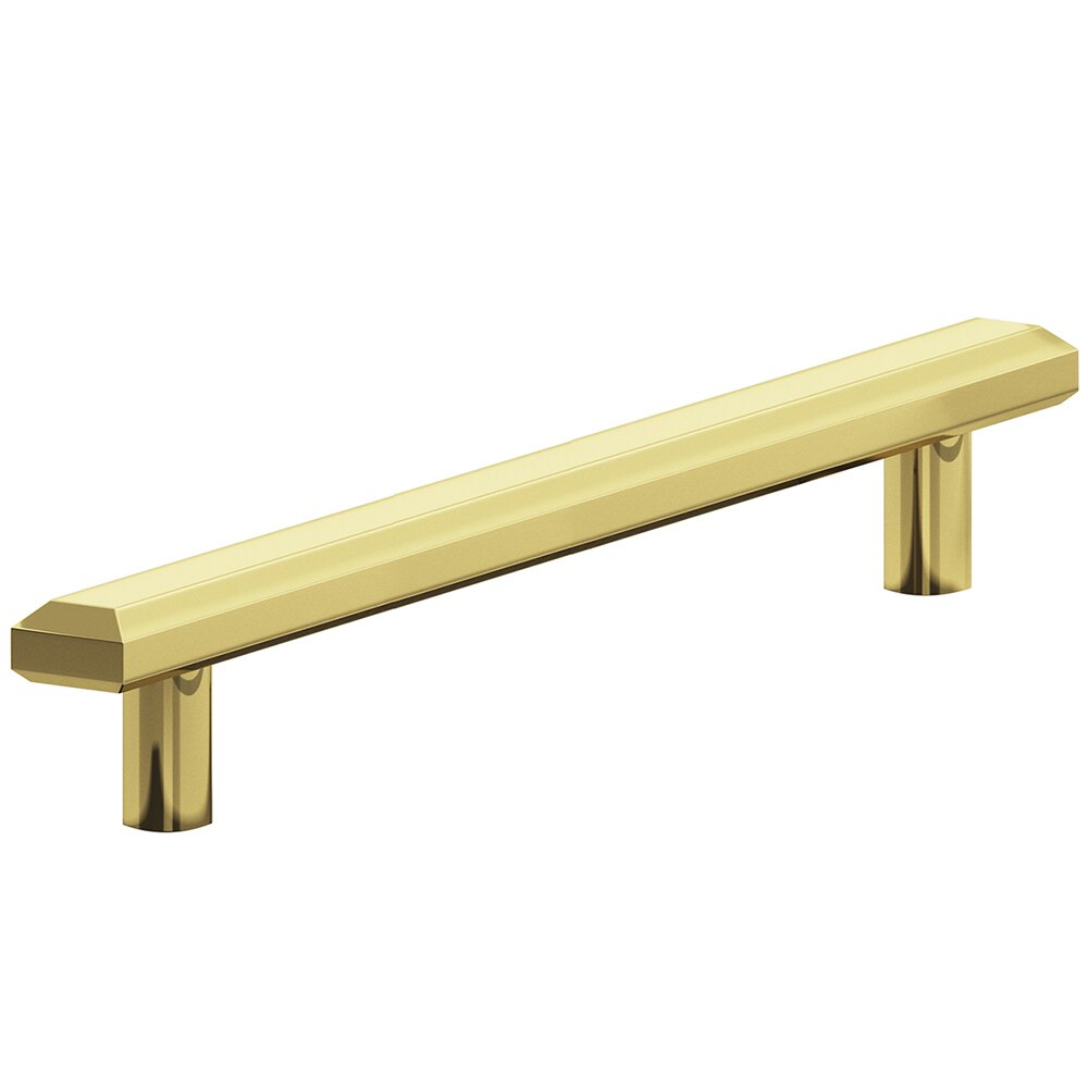 Colonial Bronze 6" Centers Beveled Pull in Polished Brass