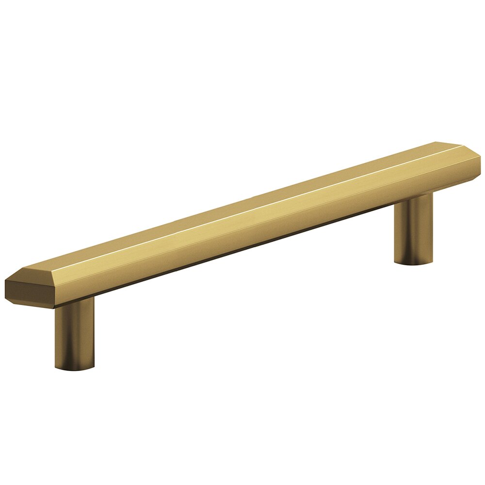 Colonial Bronze 6" Centers Beveled Pull in Satin Brass