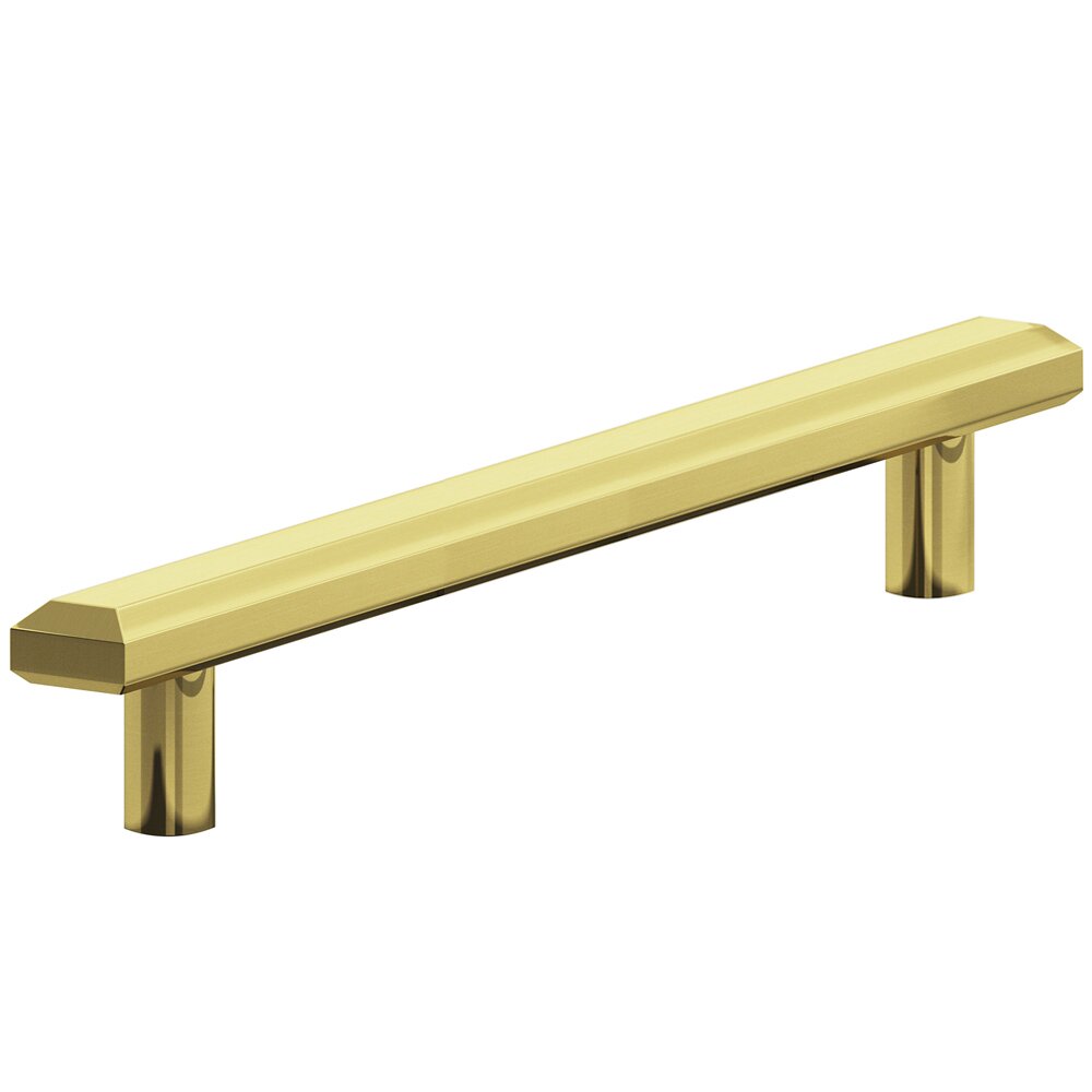 Colonial Bronze 6" Centers Beveled Thru Bolt Pull in Unlacquered Polished Brass