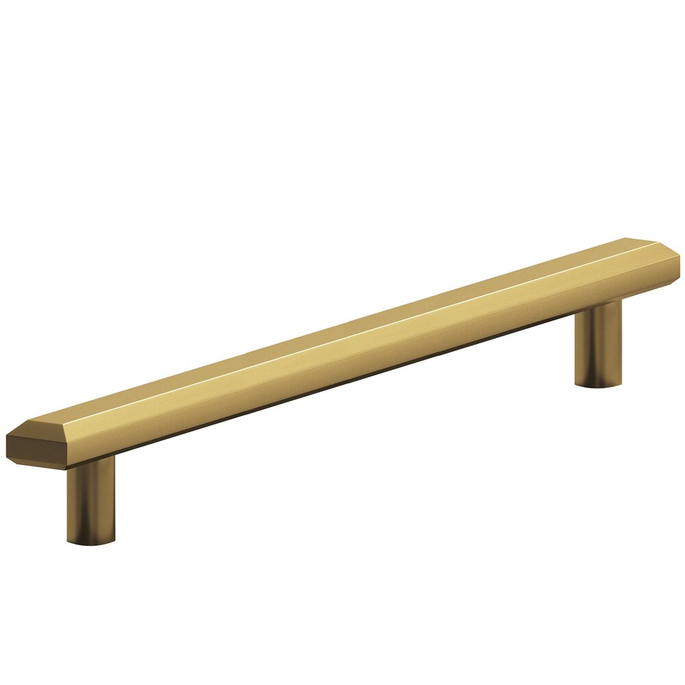 Colonial Bronze 8" Centers Beveled Pull in Satin Brass