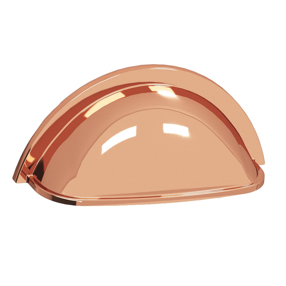 Colonial Bronze 3" Centers Round Cup Pull in Polished Copper