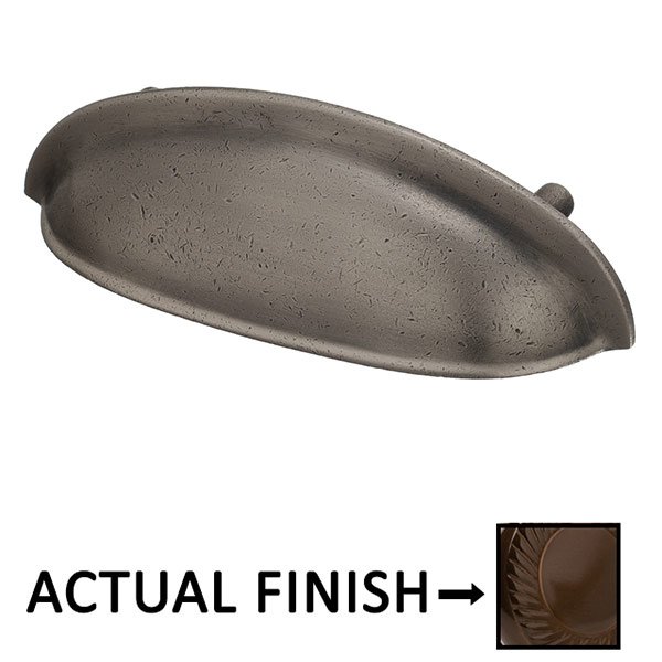 Colonial Bronze 3" Centers Oval Cup Pull in Unlacquered Oil Rubbed Bronze