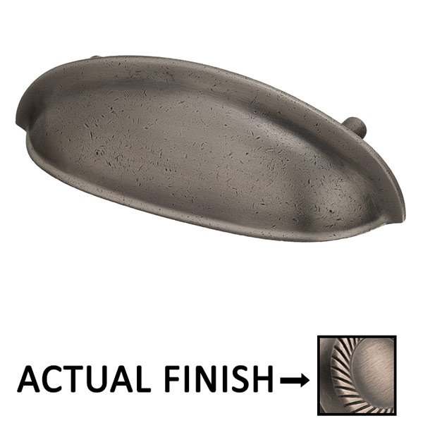 Colonial Bronze 3" Centers Oval Cup Pull in Matte Pewter