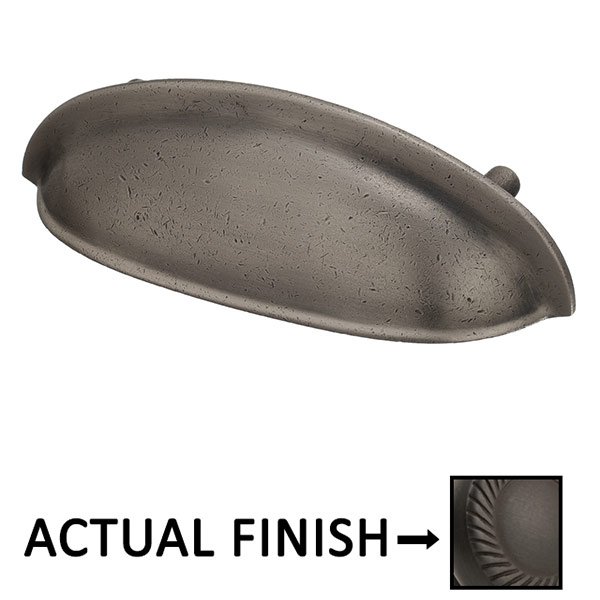 Colonial Bronze 3" Centers Oval Cup Pull in Matte Dark Statuary Bronze