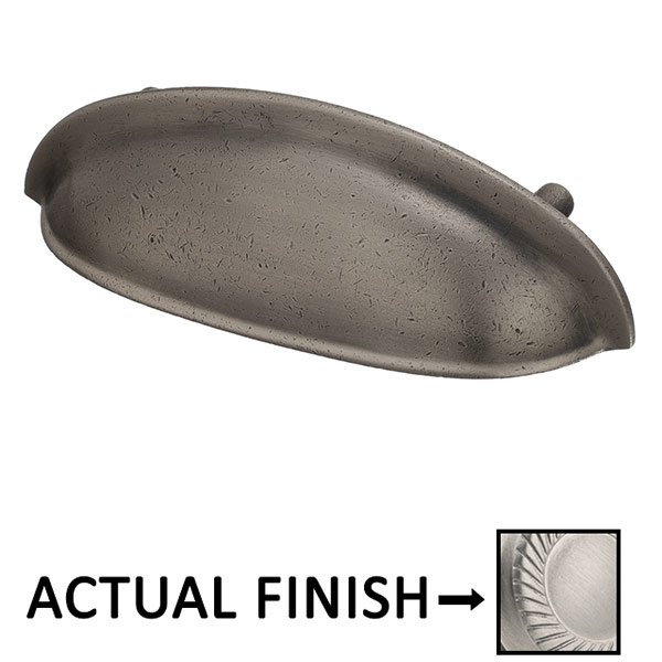 Colonial Bronze 3" Centers Oval Cup Pull in Matte Satin Chrome