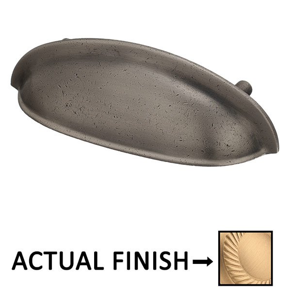 Colonial Bronze 3" Centers Oval Cup Pull in Matte Satin Brass