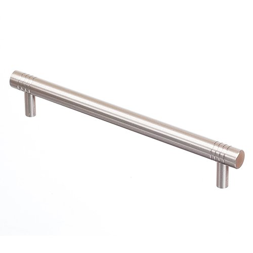 Colonial Bronze 6" Centers Striped Appliance Pull in Satin Nickel