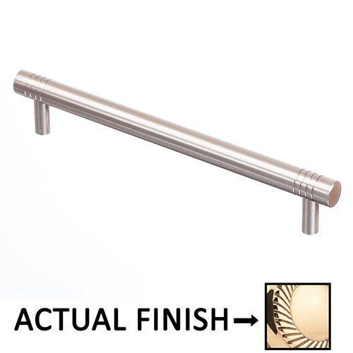 Colonial Bronze 8" Centers Striped Appliance Pull in Polished brass