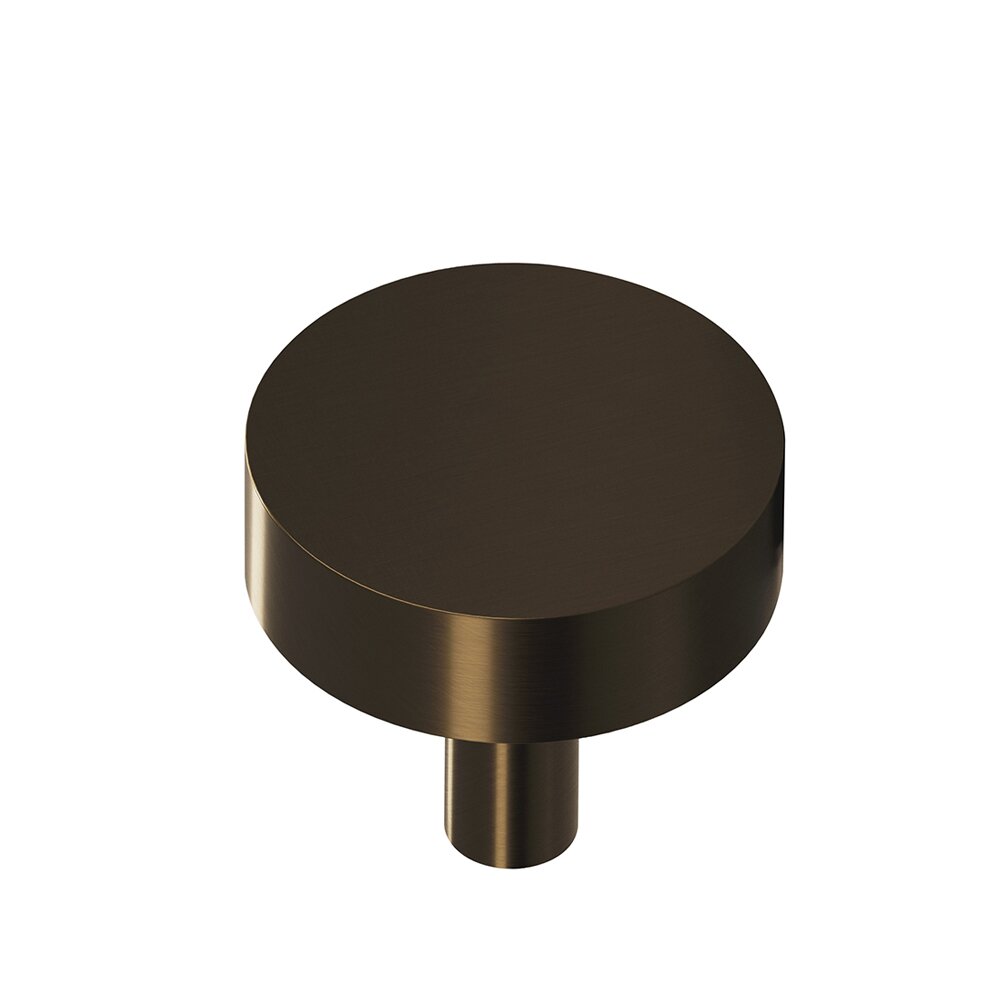 Colonial Bronze 1" Diameter Round Knob/Shank In Unlacquered Oil Rubbed Bronze