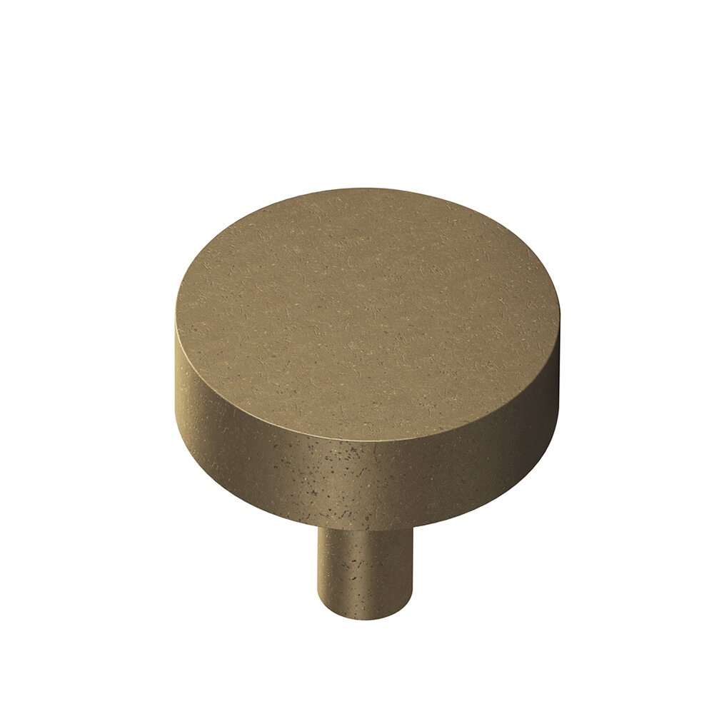 Colonial Bronze 1" Diameter Round Knob/Shank In Distressed Oil Rubbed Bronze
