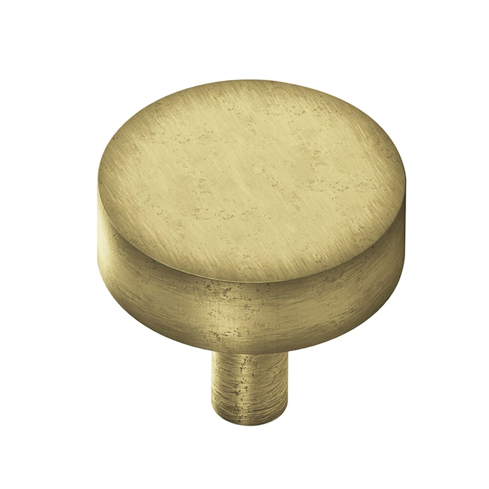Colonial Bronze 1 1/2" Diameter Round Knob/Shank In Distressed Antique Brass