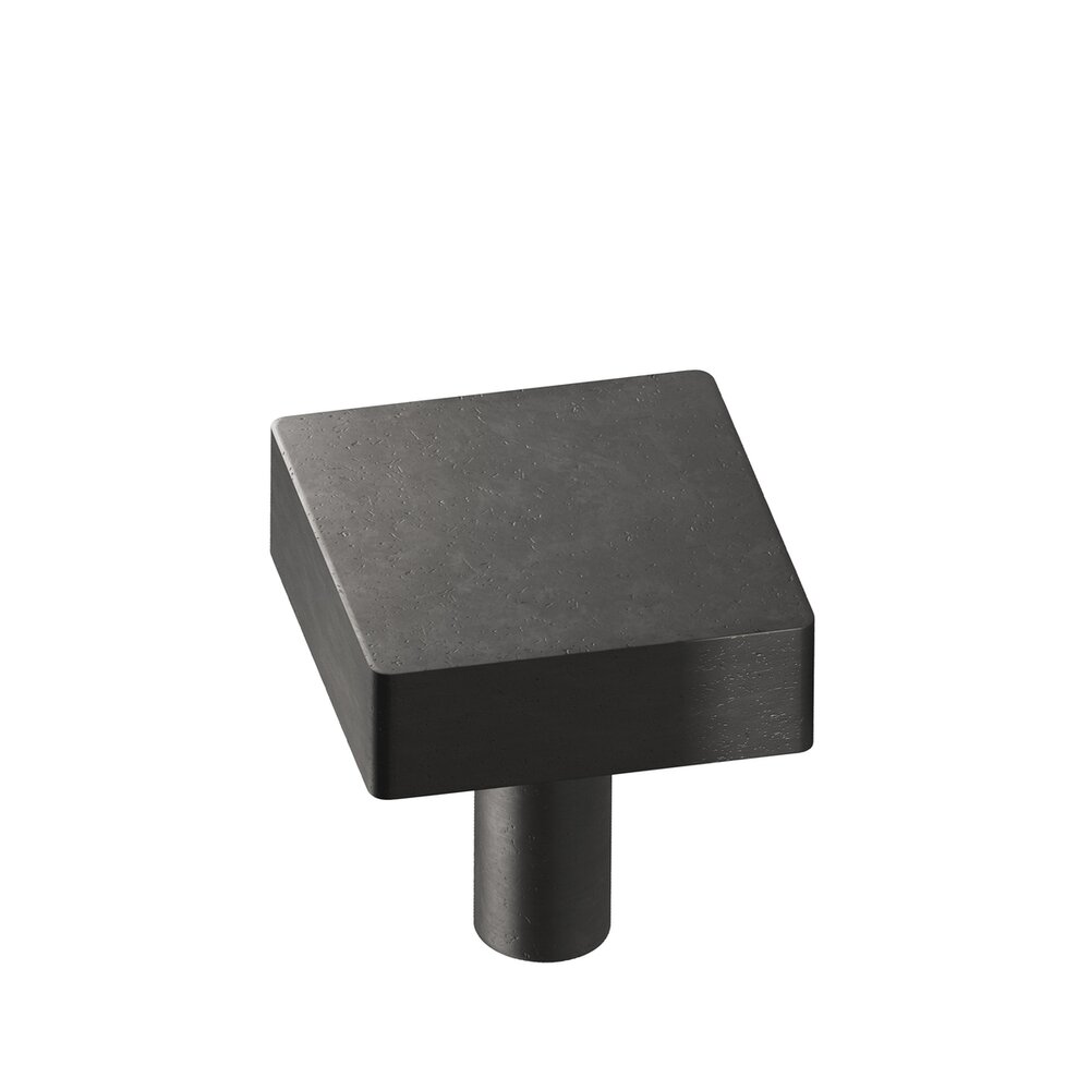 Colonial Bronze 1" Square Knob/Shank In Distressed Black