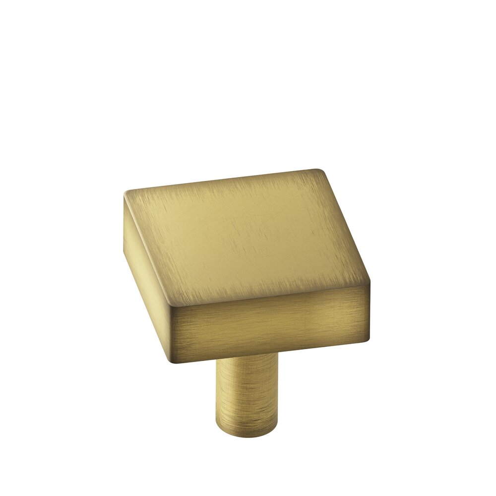 Colonial Bronze 1" Square Knob/Shank In Matte Antique Brass
