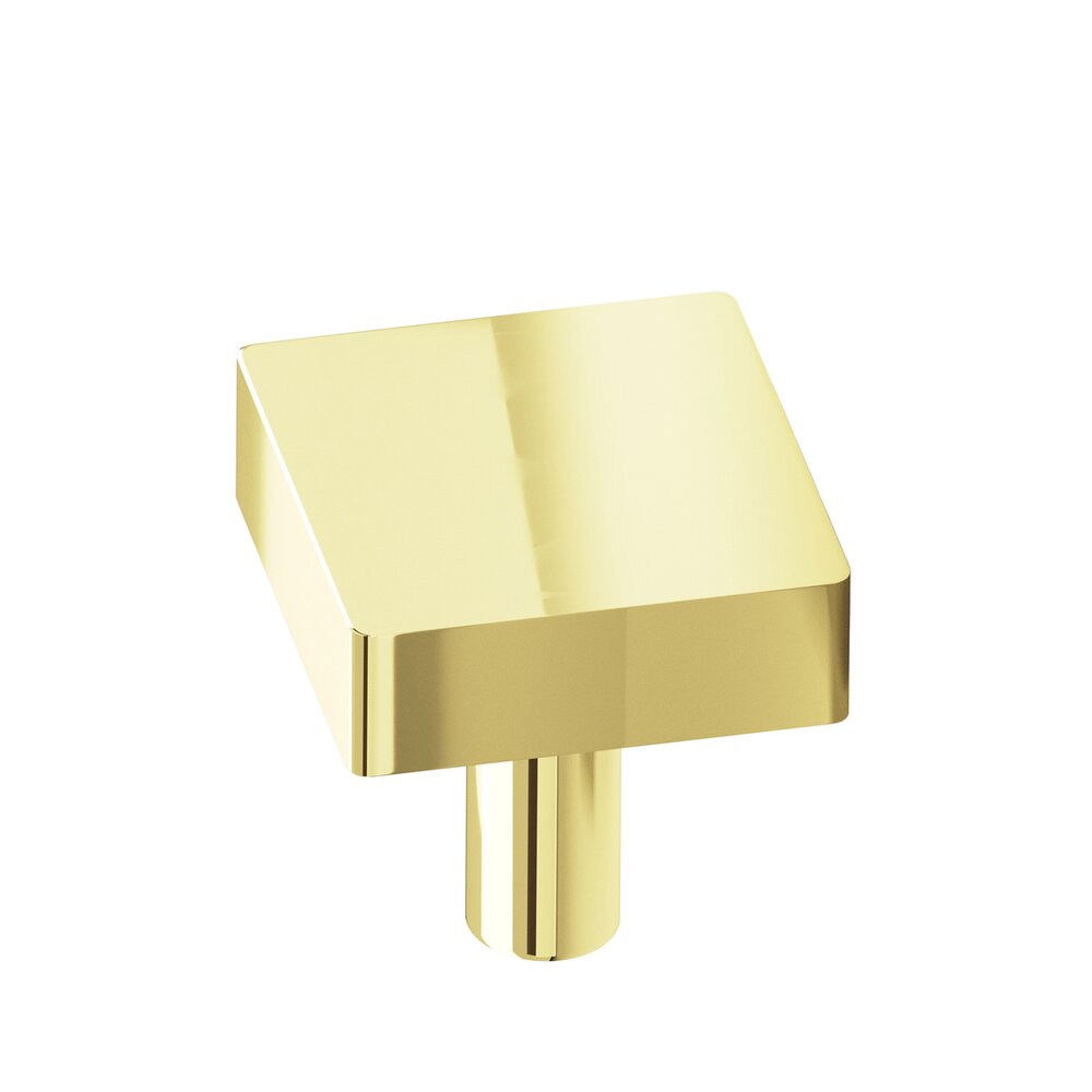 Colonial Bronze 1 1/4" Square Knob/Shank In Polished Brass