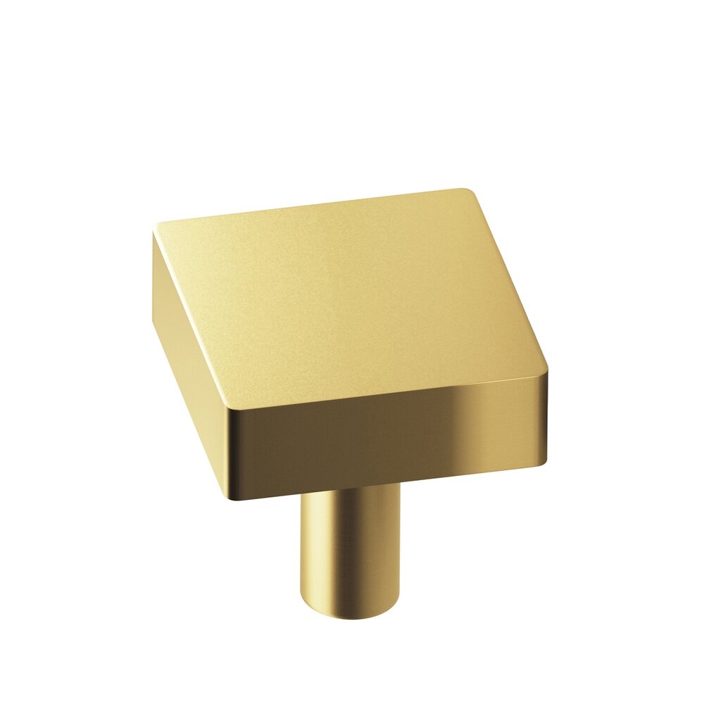 Colonial Bronze 1 1/4" Square Knob/Shank In Satin Brass