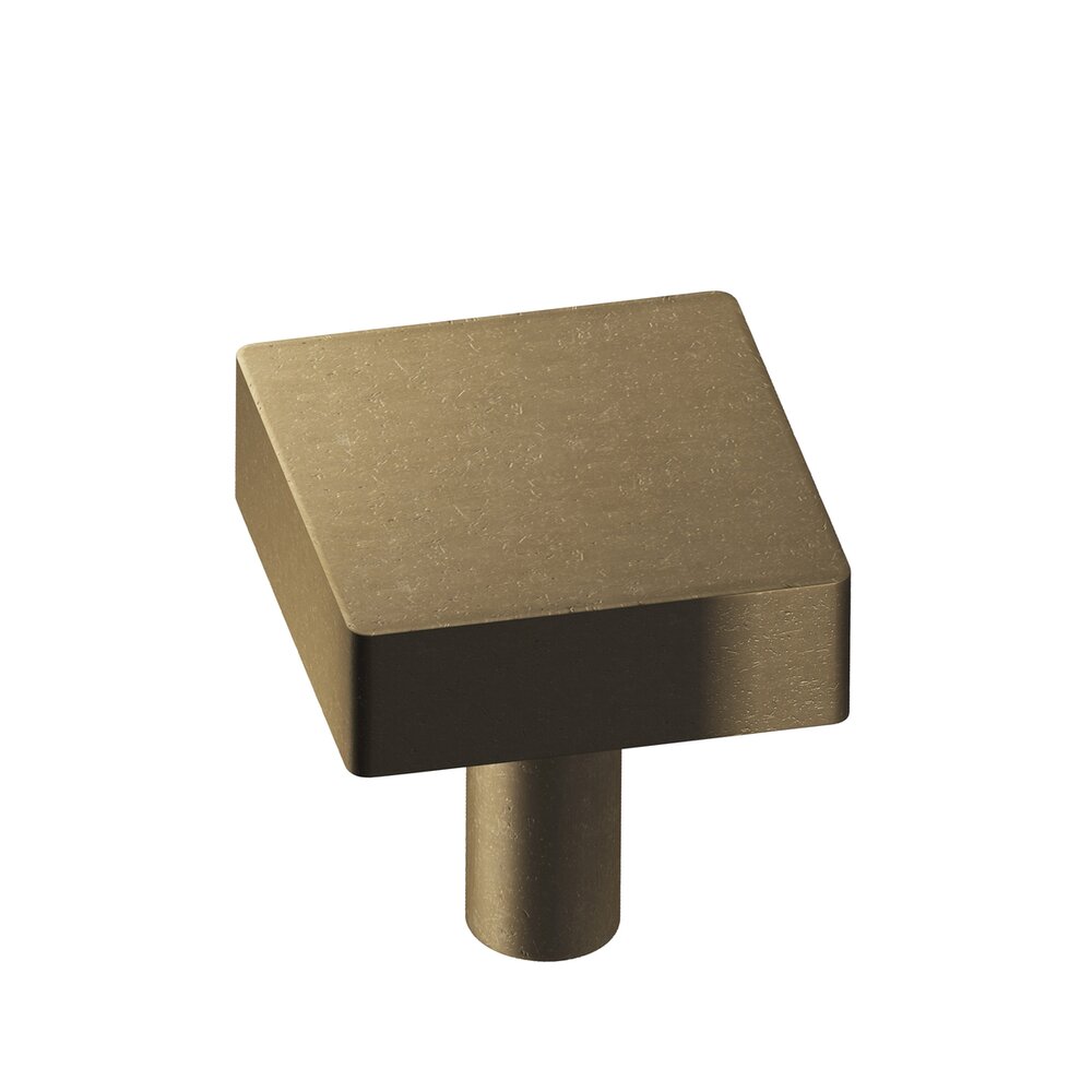 Colonial Bronze 1 1/4" Square Knob/Shank In Distressed Oil Rubbed Bronze