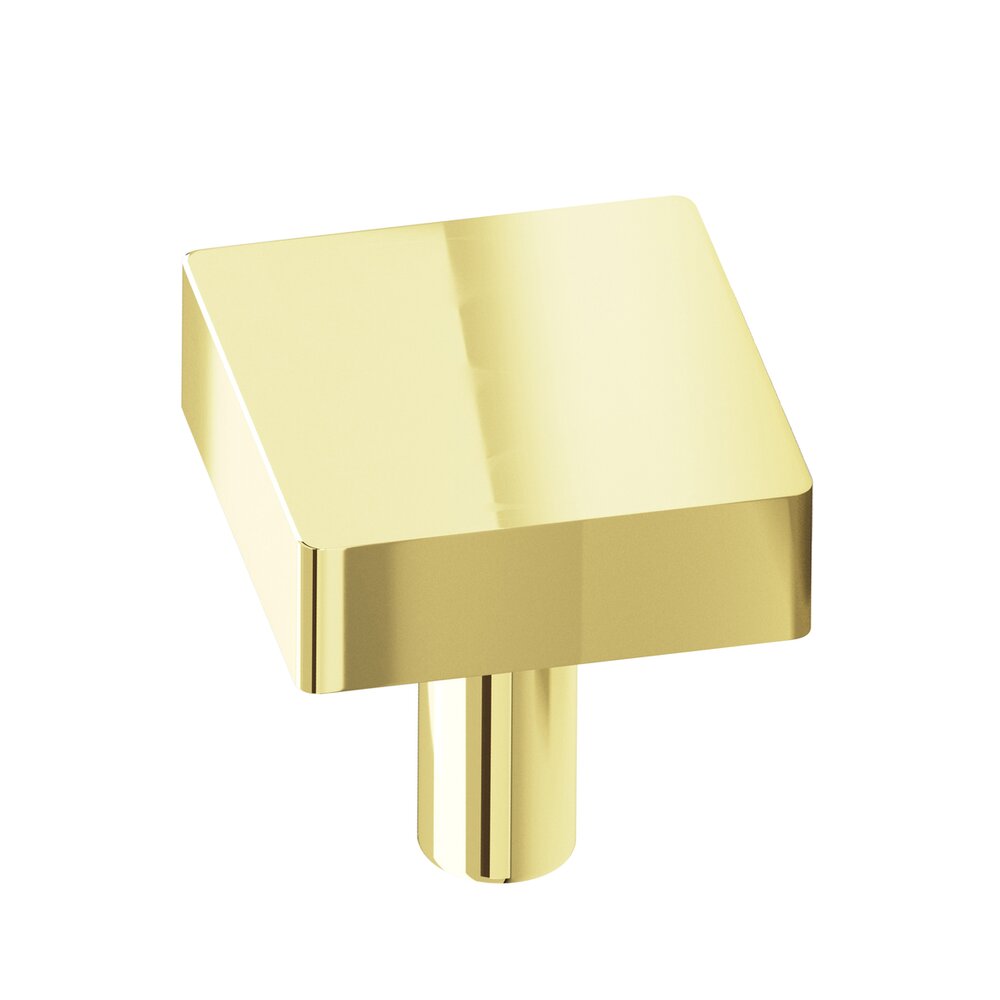 Colonial Bronze 1 1/2" Square Knob/Shank In Polished Brass